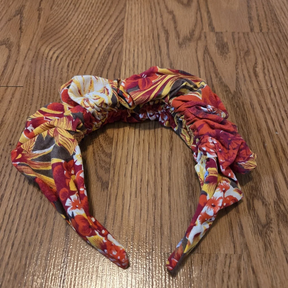 Fly By Night Crown Floral Headband Scrunchie Hair Accessory Artisan Boho Classic